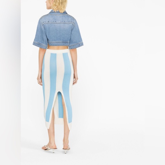 PINKO Record Denim Cropped Jacket (size L) - Picture 3 of 8